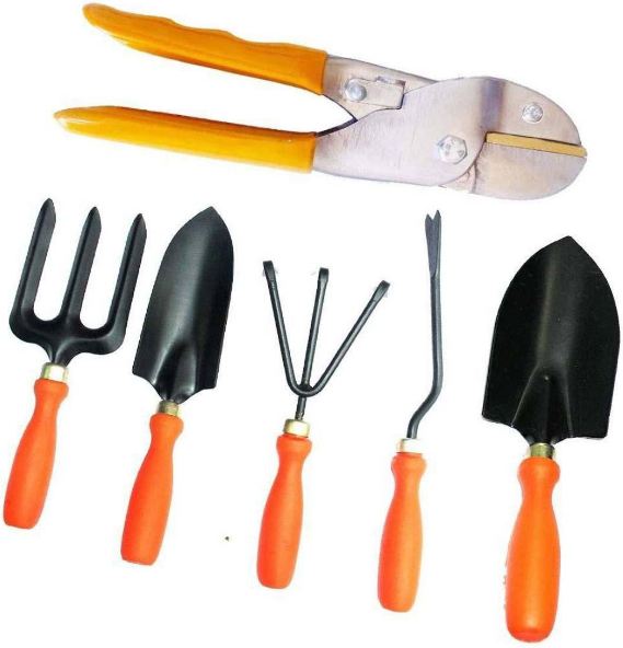AGT Garden Tool Set 4 Flamingo Cutter, Khurpi, Weeder& Trowel Garden Tool Kit (4 Tools) 