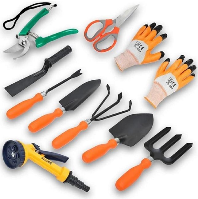 AGT Pruner, Scissors,Khurpi ,Gloves ,8 Patten tregar ,Hand weeder,Hand big trowel, Hand small trowel,Hand fork,Hand cultivator