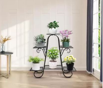 A Shape Pot Stand For 6 Planter Indoor Outdoor Flower Rack 
